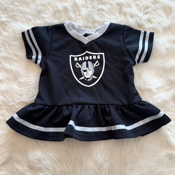NFL Other - NFL Las Vegas Raiders Black Baby Girls Short Sleeve Dress 0-3M